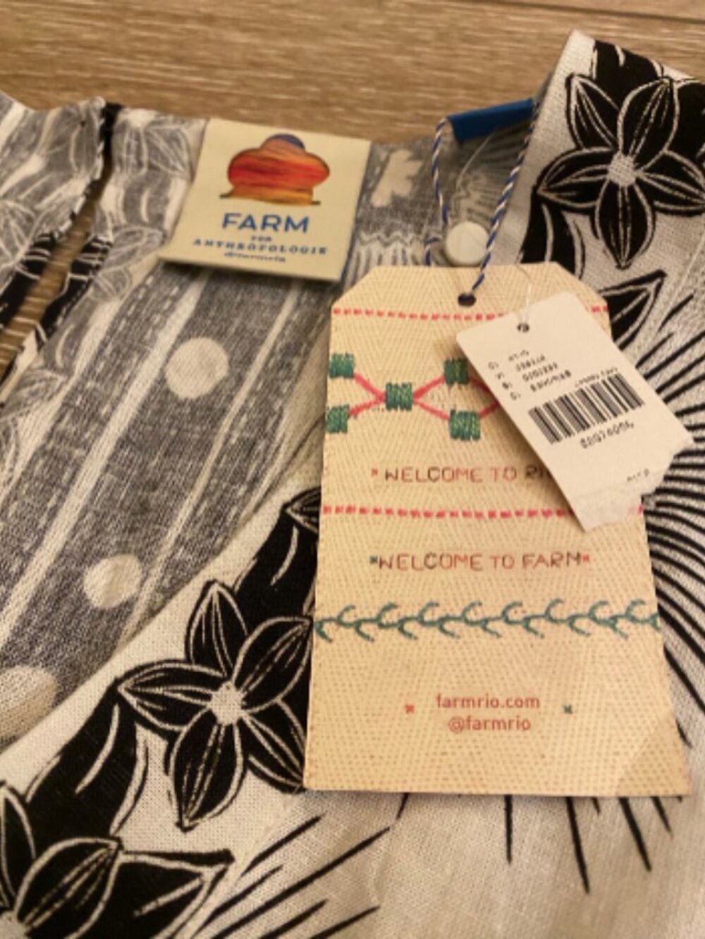NWT Farm Rio by Anthropologie Puff Sleeve Mini Dress - Picture 6 of 12